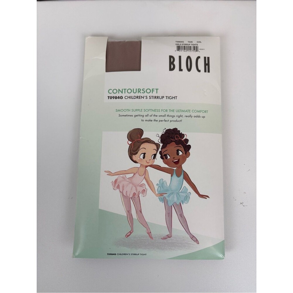 NEW Bloch ContourSoft T0984G Stirrup Dance Tight in Tan Large 81-110lbs